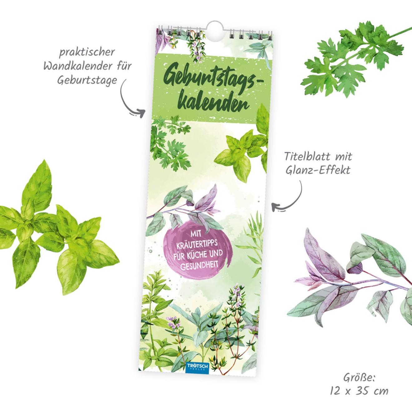 Wandkalender/ Geburtstagskalender Kräuterwelt