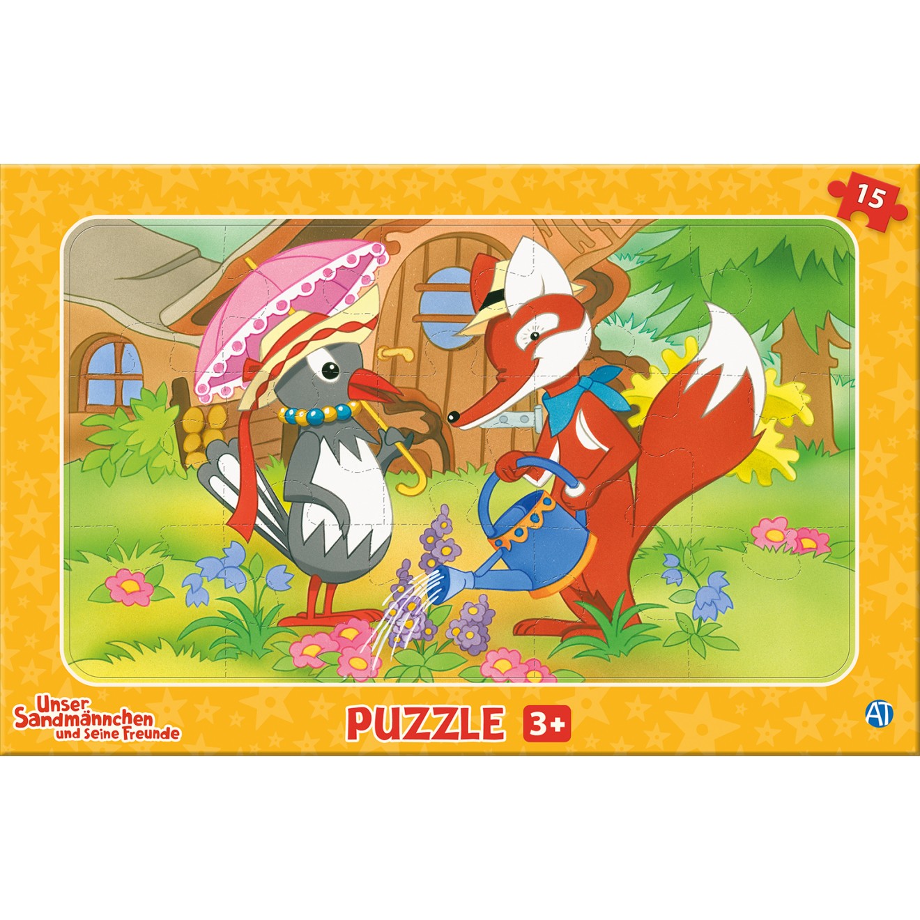 UNSER SANDMÄNNCHEN Rahmenpuzzle "Herr Fuchs & Frau Elster"