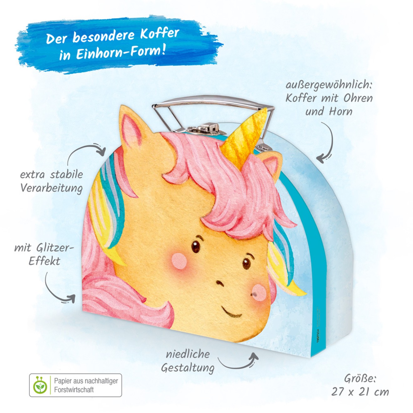 Koffer "Einhorn" formgestanzt