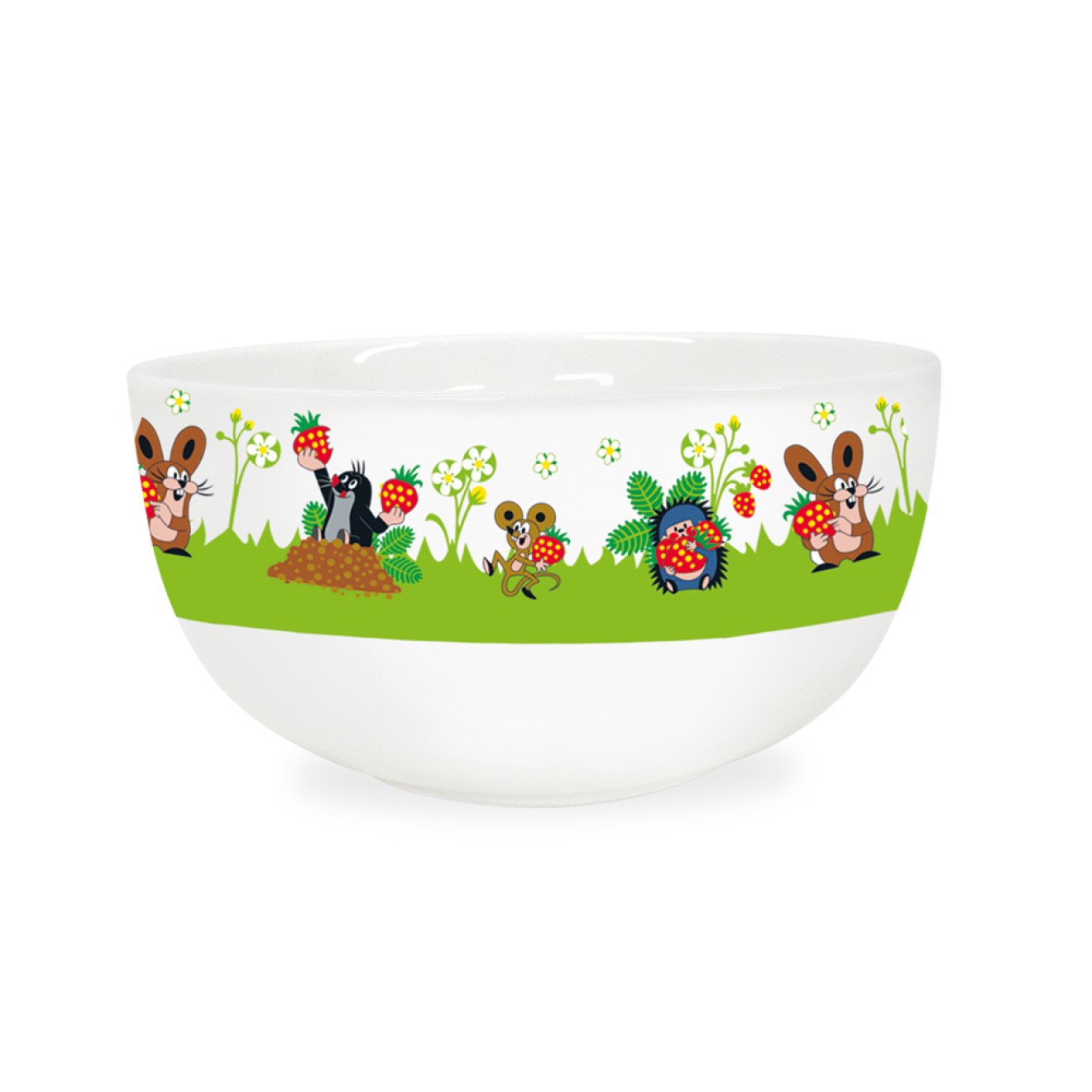 DER KLEINE MAULWURF 3tlg.Porzellan-Set "Erdbeere"