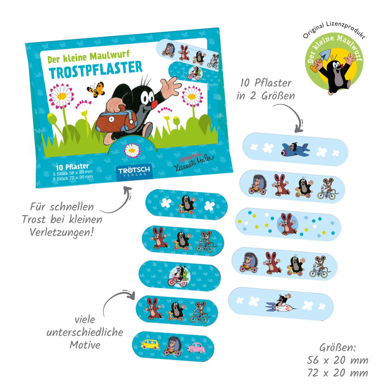 DER KLEINE MAULWURF Trostpflaster Maulwurf blau