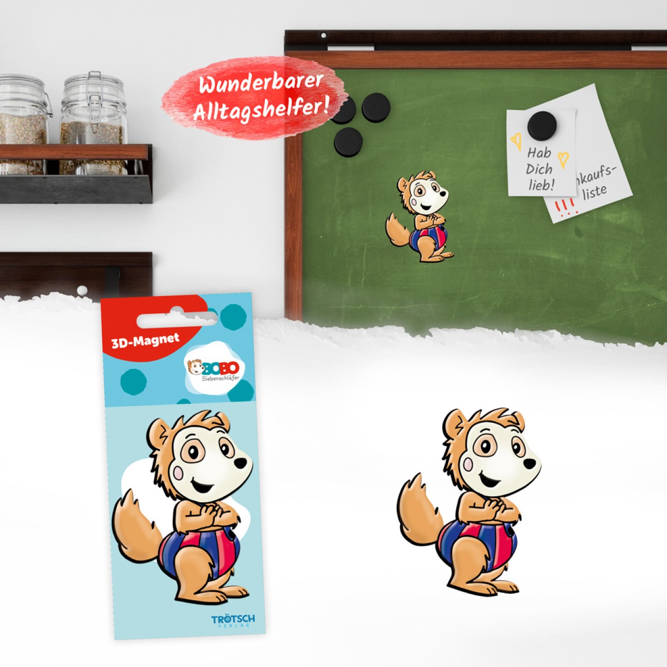 BOBO SIEBENSCHLÄFER 3D Magnet "Bobo"