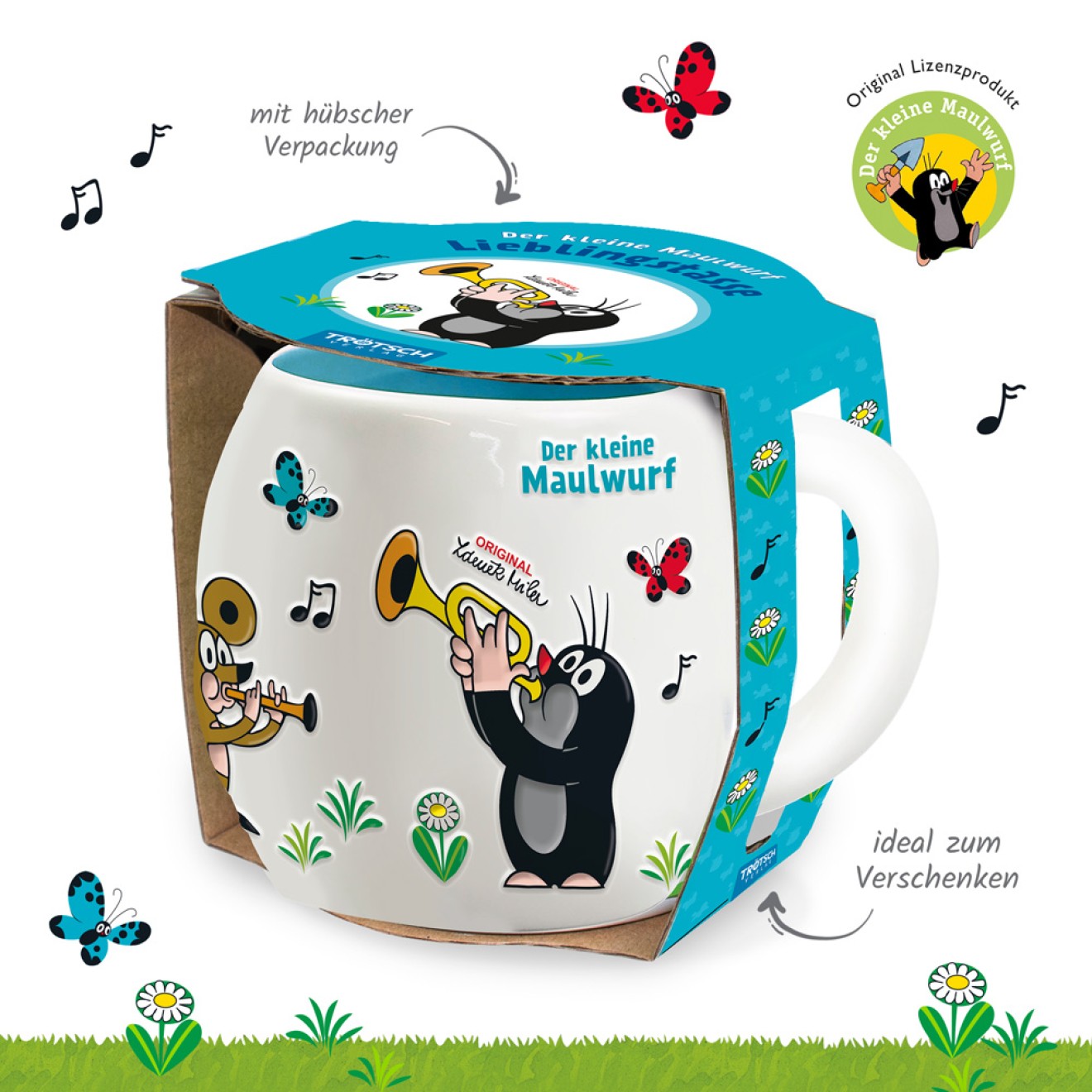DER KLEINE MAULWURF 3D Keramiktasse "Musik"