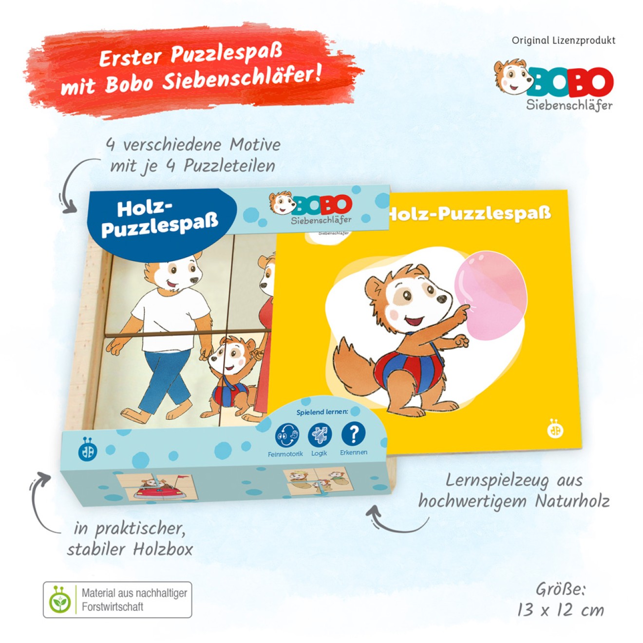 BOBO SIEBENSCHLÄFER "Erster Puzzlespaß" Holzpuzzle