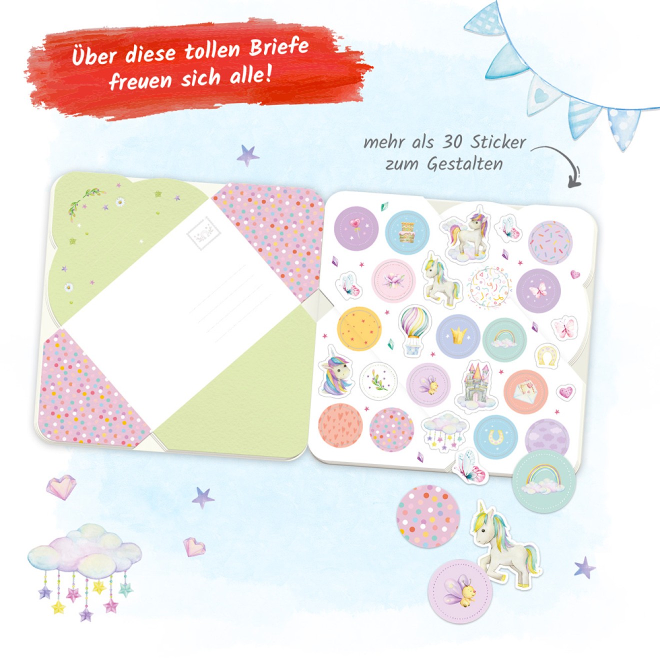 Briefpapierbuch Meine ersten Briefe "Einhorn"