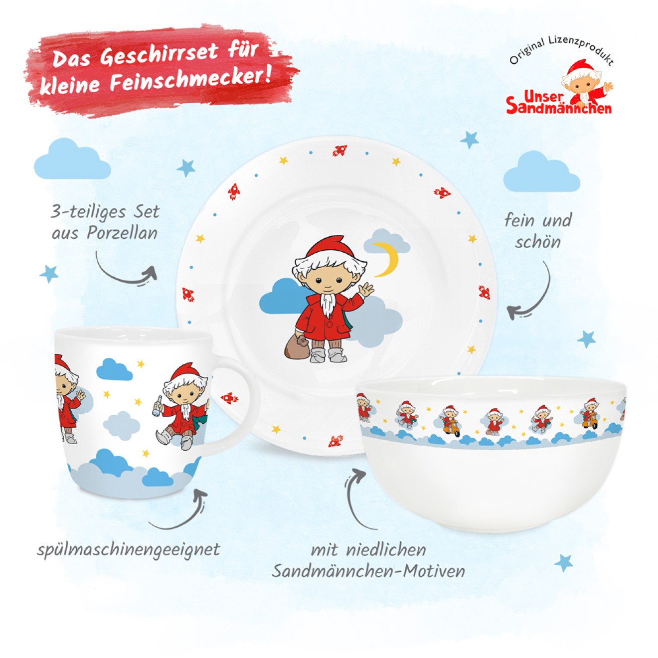 Geschirrset Sandmann