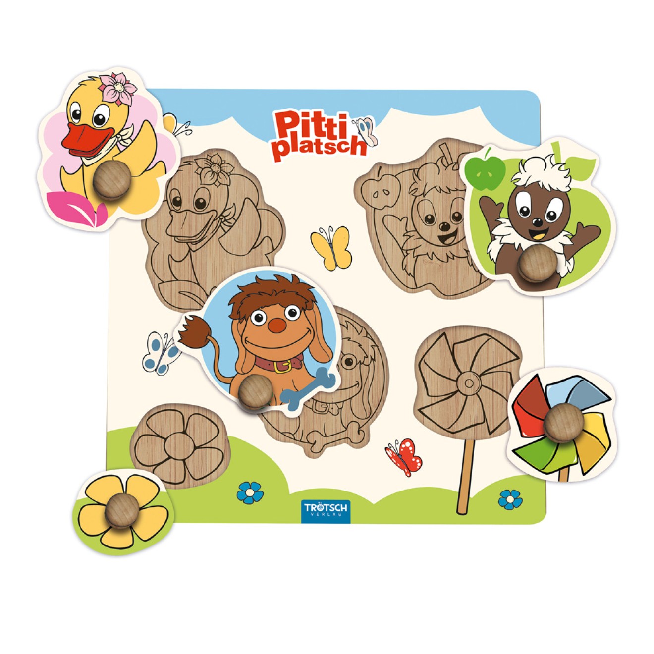 Unser Sandmännchen Holzlegespiel "Pittiplatsch"