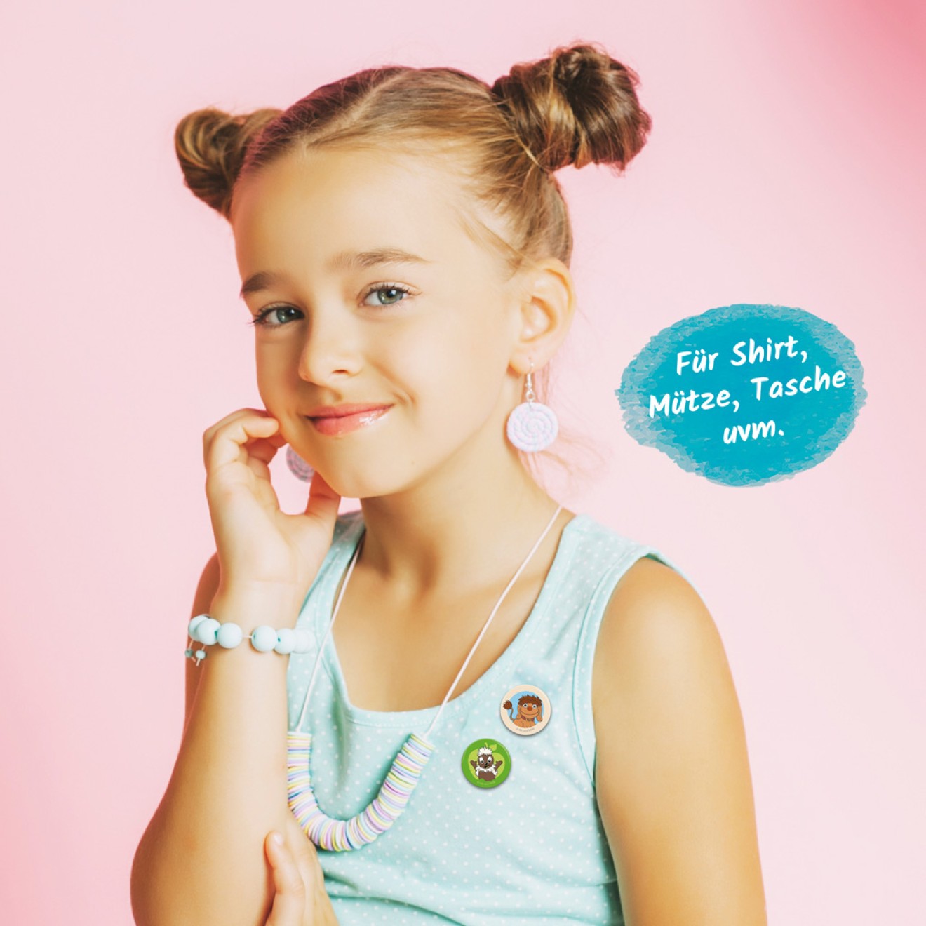 Unser Sandmännchen 4erSet Mini-Buttons "Pitti"