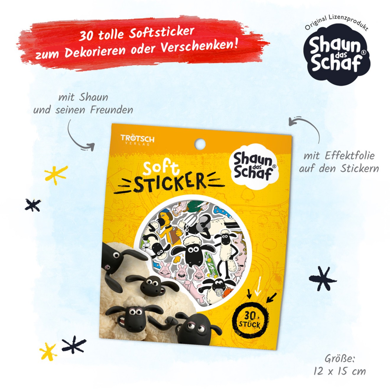 SHAUN das Schaf Soft-Sticker