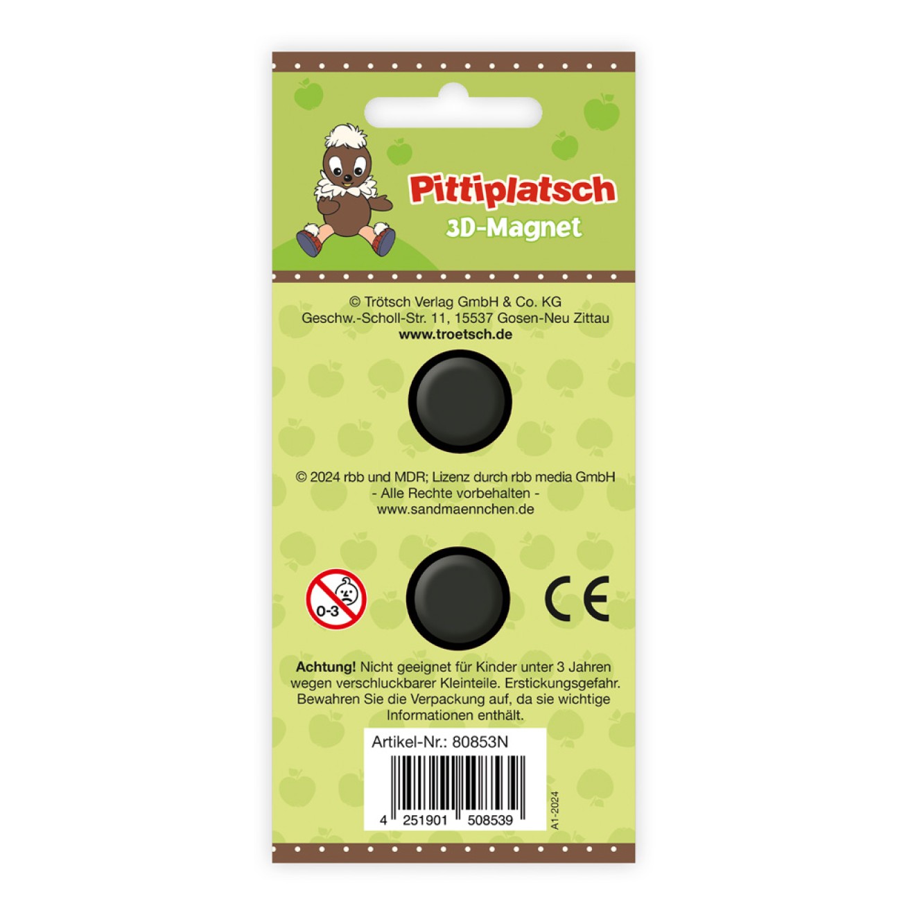 Unser Sandmännchen Magnet "Pittiplatsch mit Kopfhörer"