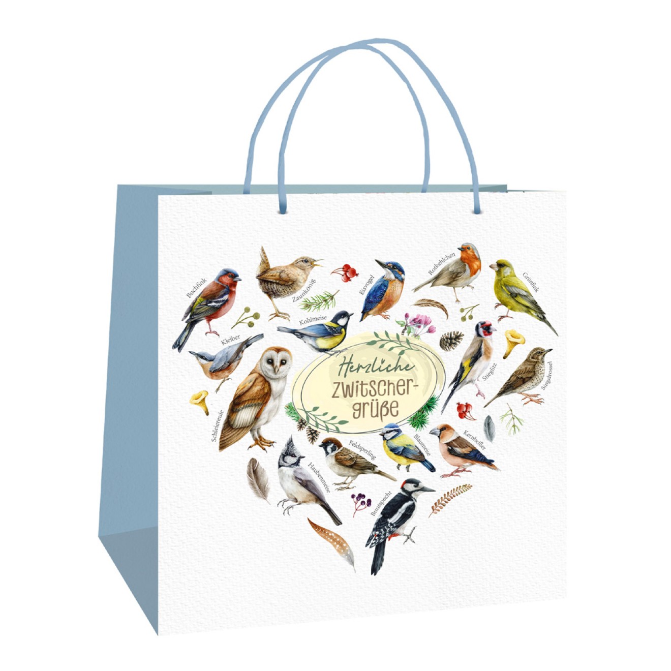 Geschenktasche Unsere Vogelwelt "Herzliche Zwitschergrüße"