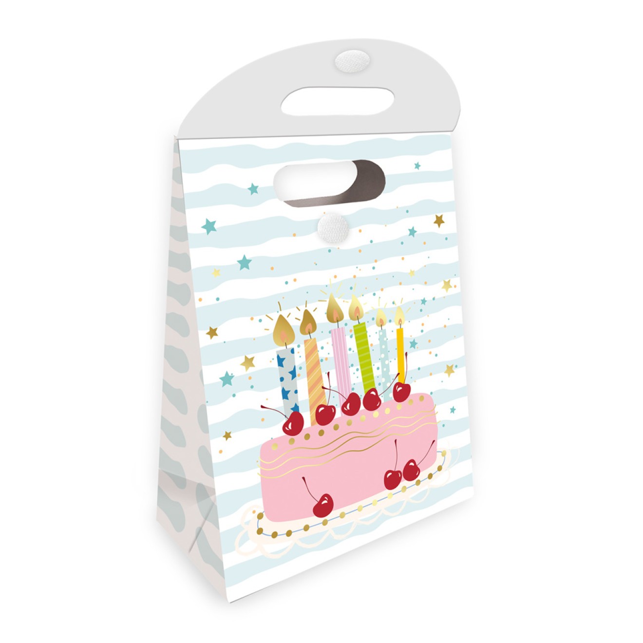Geschenktasche mit Verschluss medium Birthday