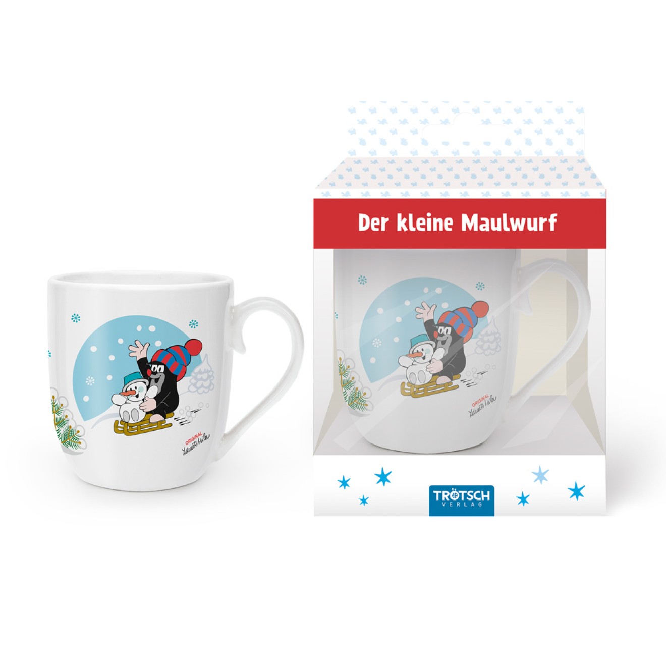Der kleine Maulwurf Kindertasse Porzellan Winter Maulwurf