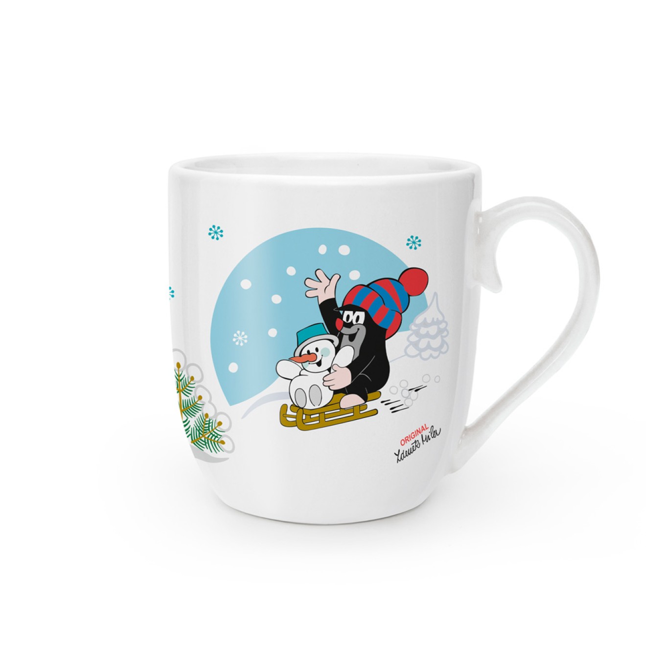 Der kleine Maulwurf Kindertasse Porzellan Winter Maulwurf