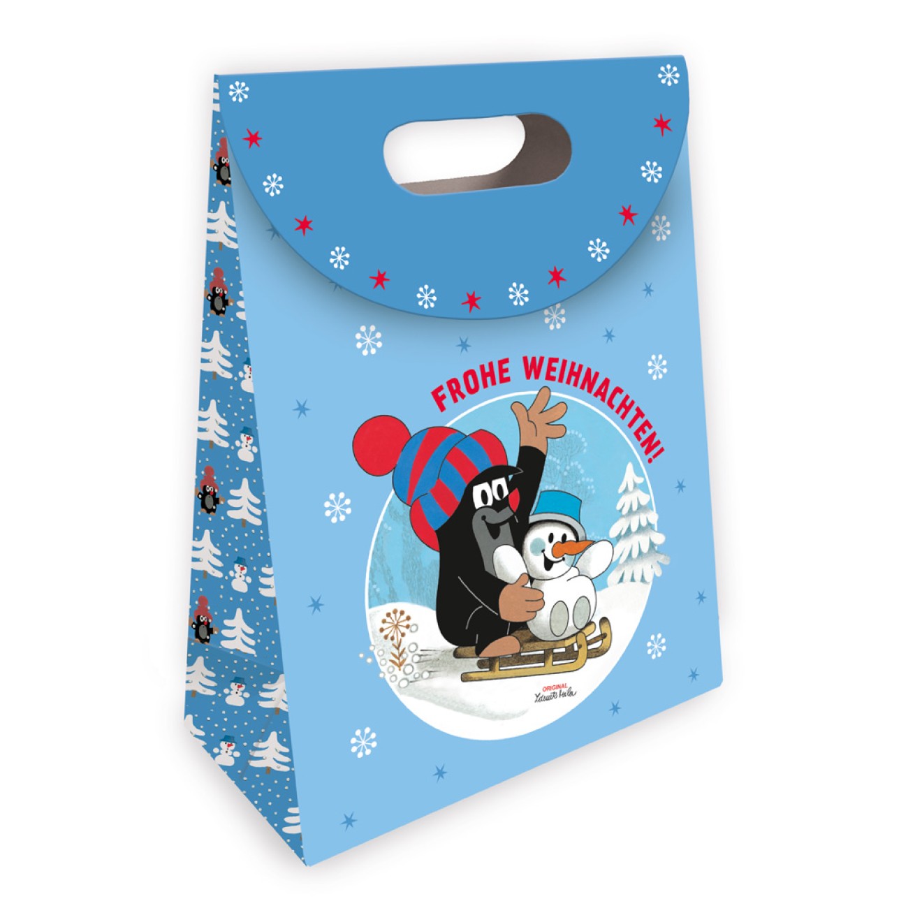 Der kleine Maulwurf Geschenktasche mit Verschluss Winter medium