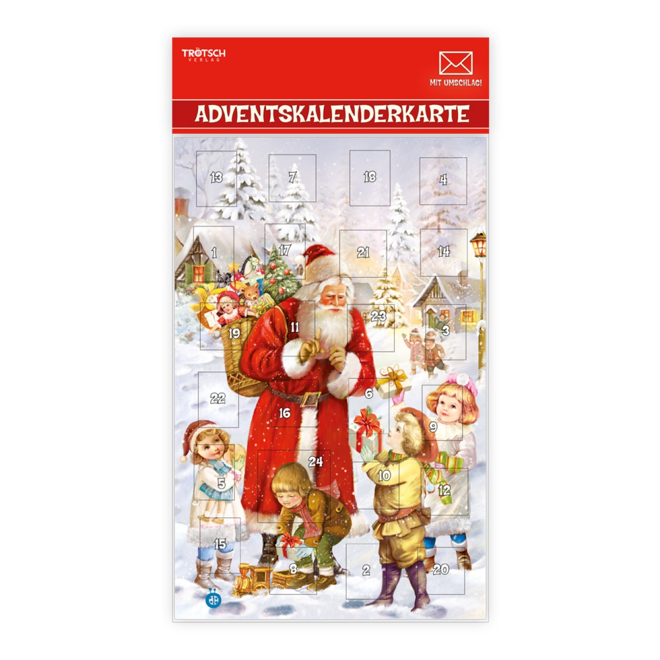 Adventskalenderkarte Weihnachtsmann