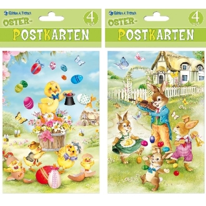 4er Set Oster-Postkarten
