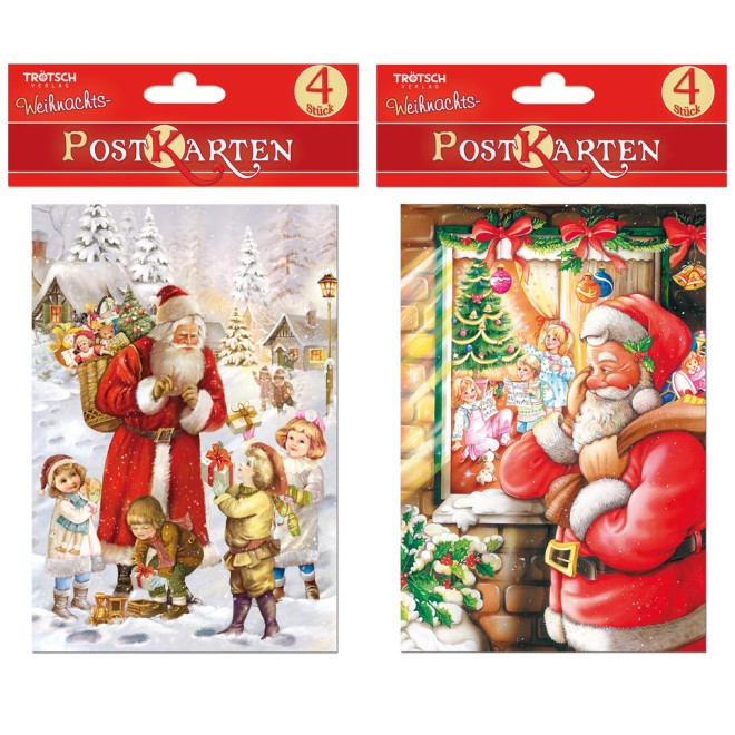 4er-Set Weihnachtspostkarten