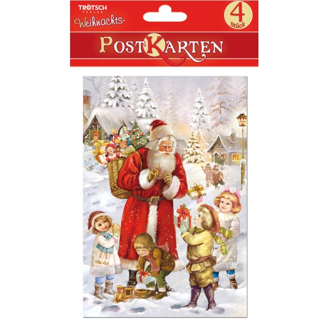4er-Set Weihnachtspostkarten