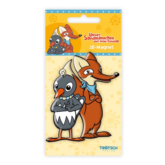 UNSER SANDMÄNNCHEN 3D-Magnet "Fuchs & Elster"