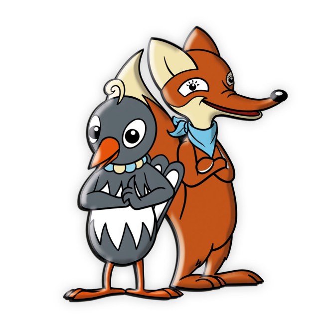 UNSER SANDMÄNNCHEN 3D-Magnet "Fuchs & Elster"
