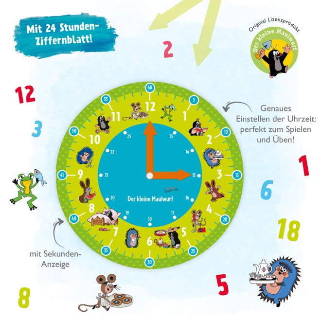 DER KLEINE MAULWURF Lernuhr " Maulwurf"