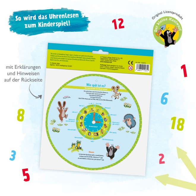 DER KLEINE MAULWURF Lernuhr " Maulwurf"