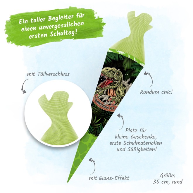 Schultüte Dinosaurier 35 cm