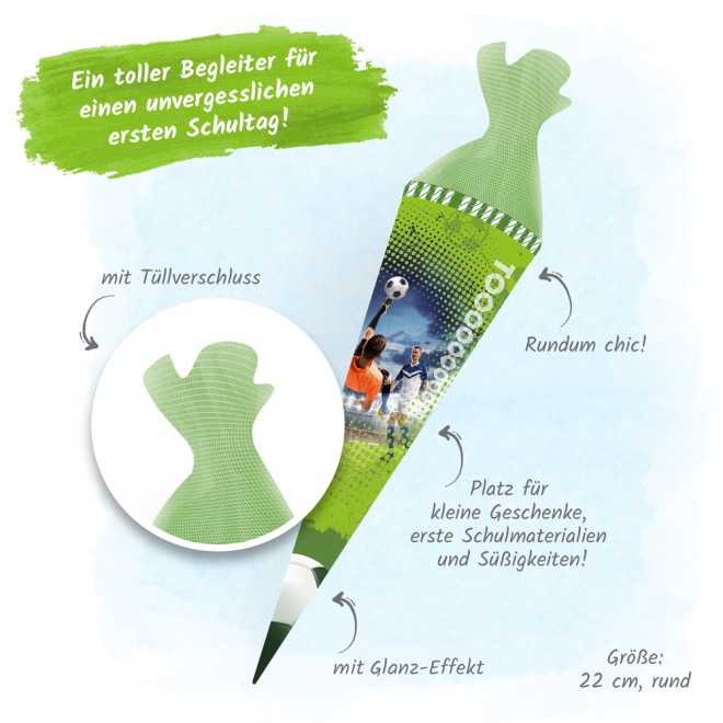 Schultüte Fußball 22 cm