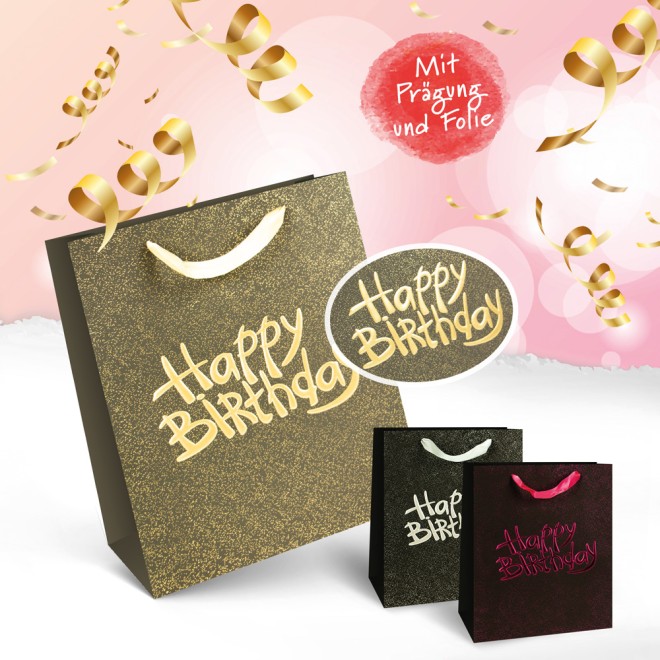 Geschenktasche "Happy Birthday" groß