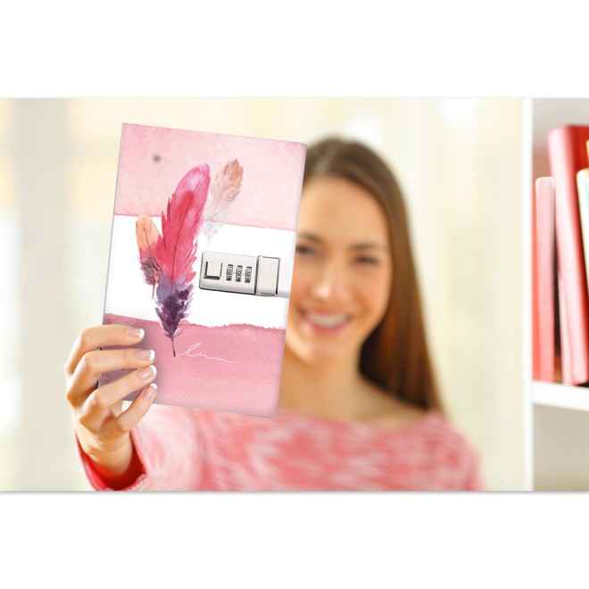 Tagebuch mit Zahlenschloss "Feather"