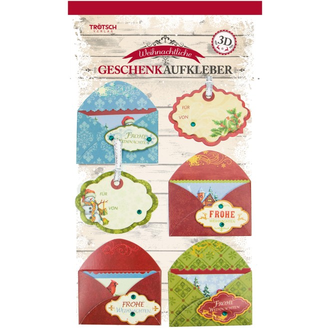 Vintage Geschenkaufkleber Weihnachten