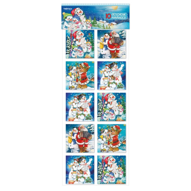 10er Geschenkanhänger Schneemann