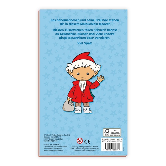 UNSER SANDMÄNNCHEN Malbuch/Ausmalbuch mit Stickern