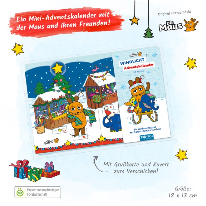 Die Maus Windlicht-Adventskalender