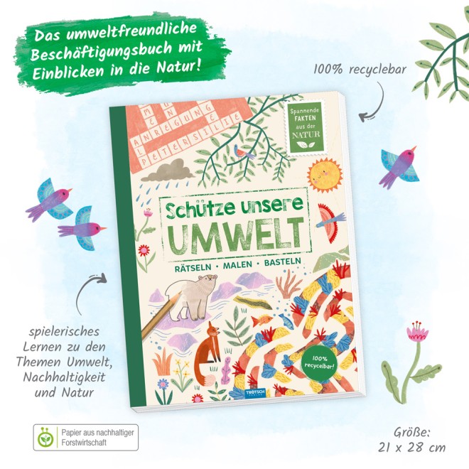 Beschäftigungsbuch "Schütze unsere Umwelt-Tiere"
