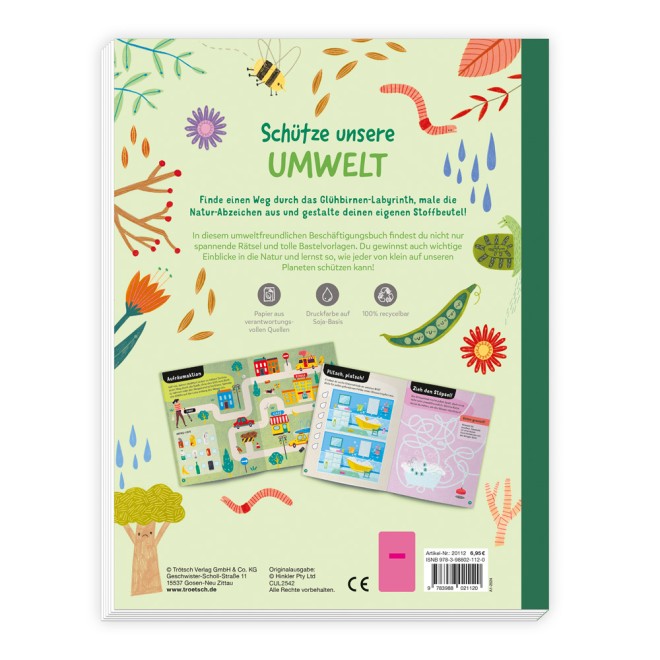 Beschäftigungsbuch "Schütze unsere Umwelt-Natur"