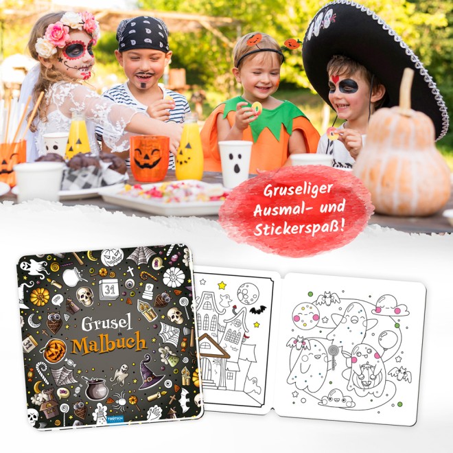 Gruselmalbuch mit Stickern