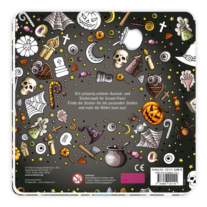Gruselmalbuch mit Stickern