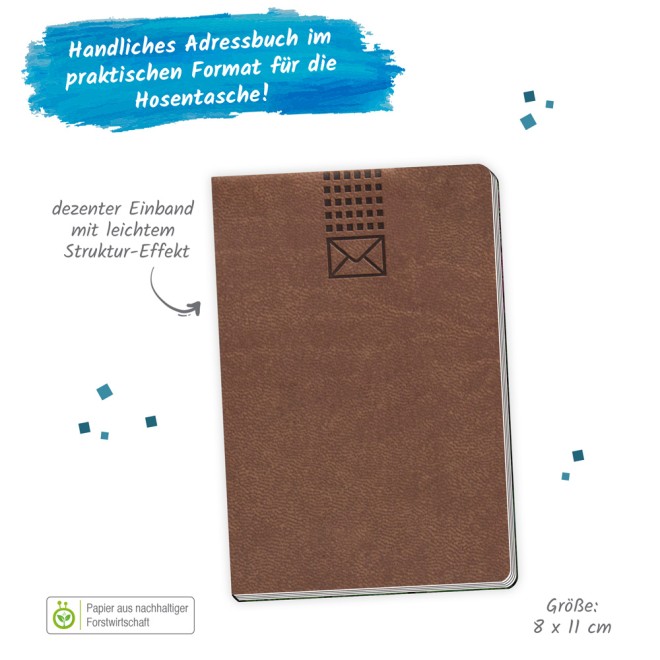 Adressbuch Soft braun mini