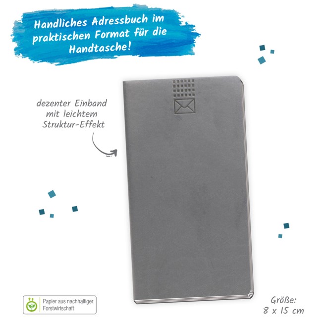 Adressbuch Soft anthrazit slim
