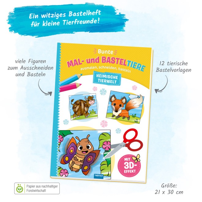 Bunte Mal- und Basteltiere "Heimische Tierwelt"