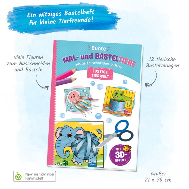 Bunte Mal- und Basteltiere "Lustige Tierwelt"
