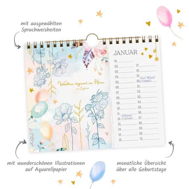 Premium Geburtstagskalender