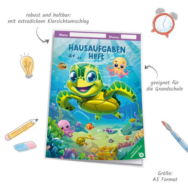 Hausaufgabenheft Grundschule Unterwasserwelt
