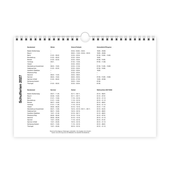 Monatsterminer Montasterminkalender Fotocover 2027