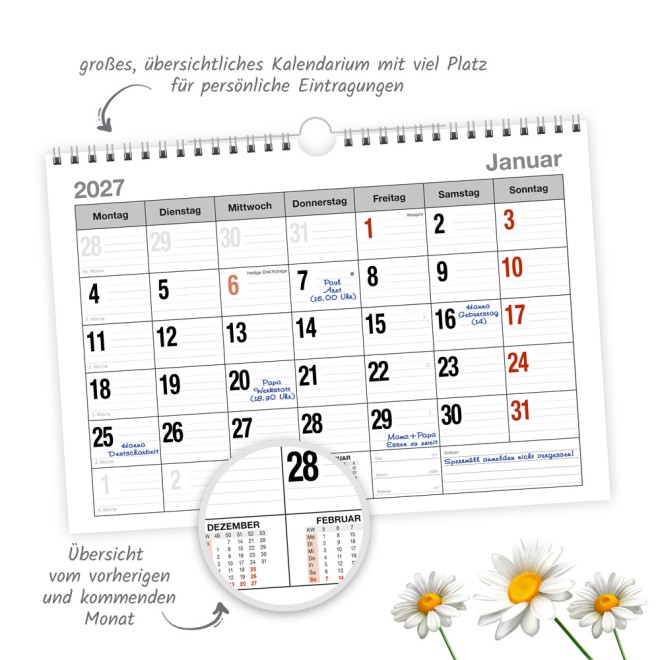 Monatsterminer Montasterminkalender Fotocover 2027