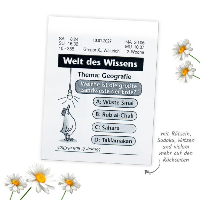 Tagesabreißkalender klein 2027