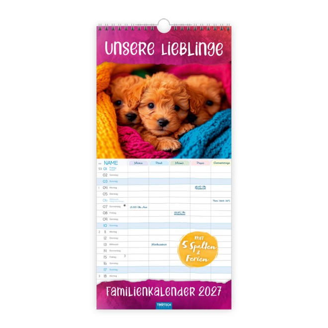 Familienkalender Unsere Lieblinge 2027
