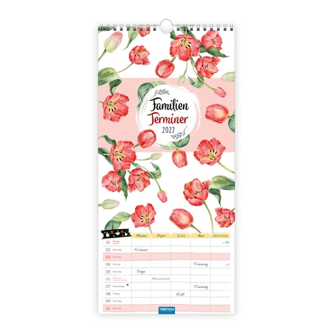 Familienkalender Familienterminer Blumen 2027